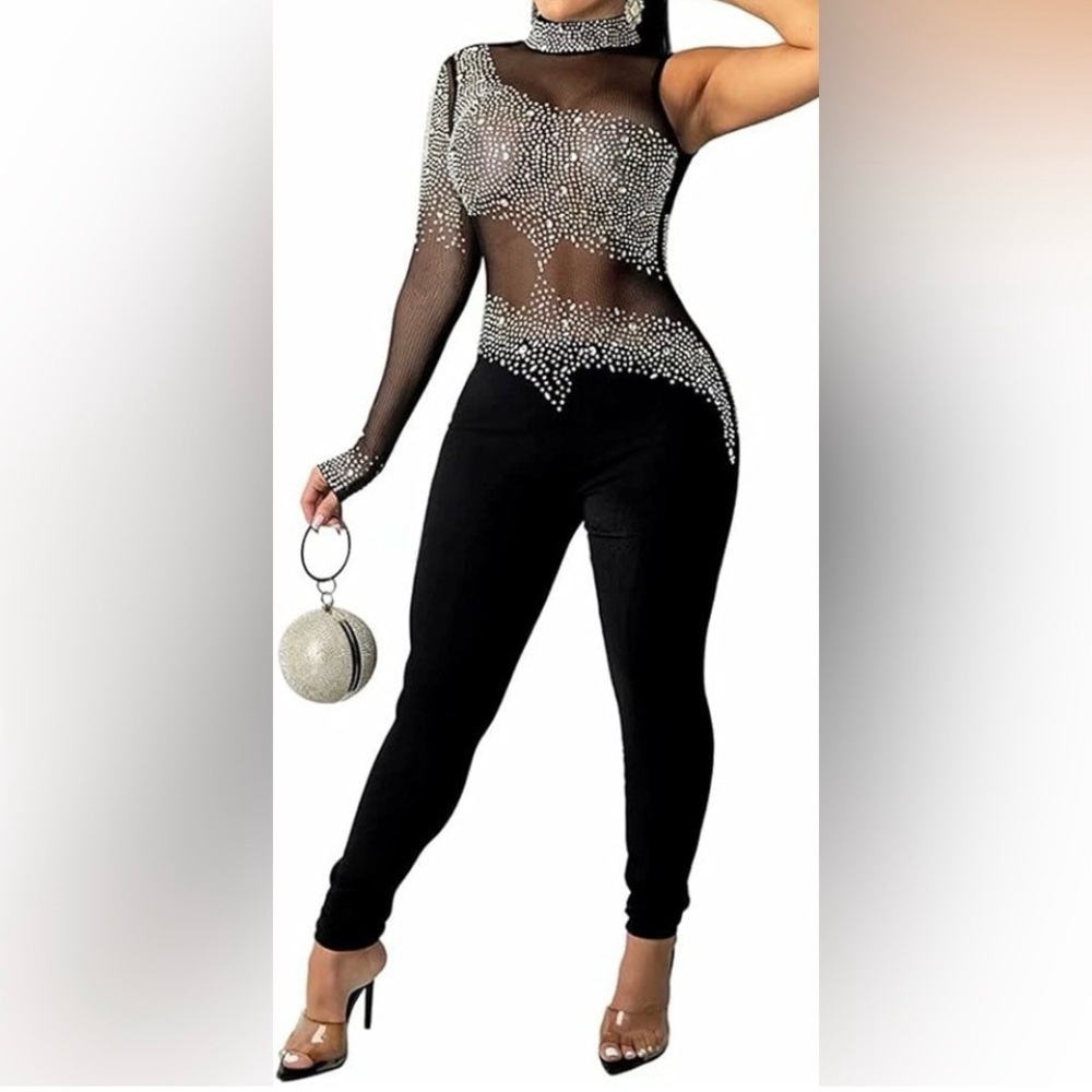 NEW rhinestone jumpsuit